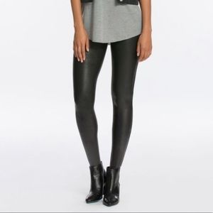 Black FAUX leather spanx leggings